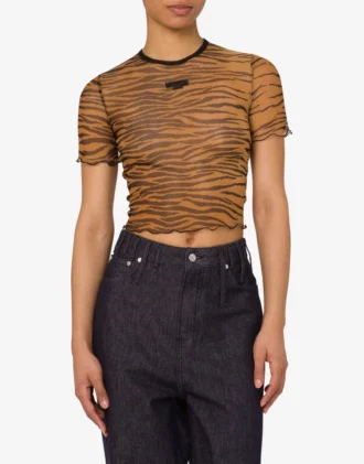 T-shirt court en tulle imprimé
