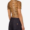 T-shirt court en tulle imprimé