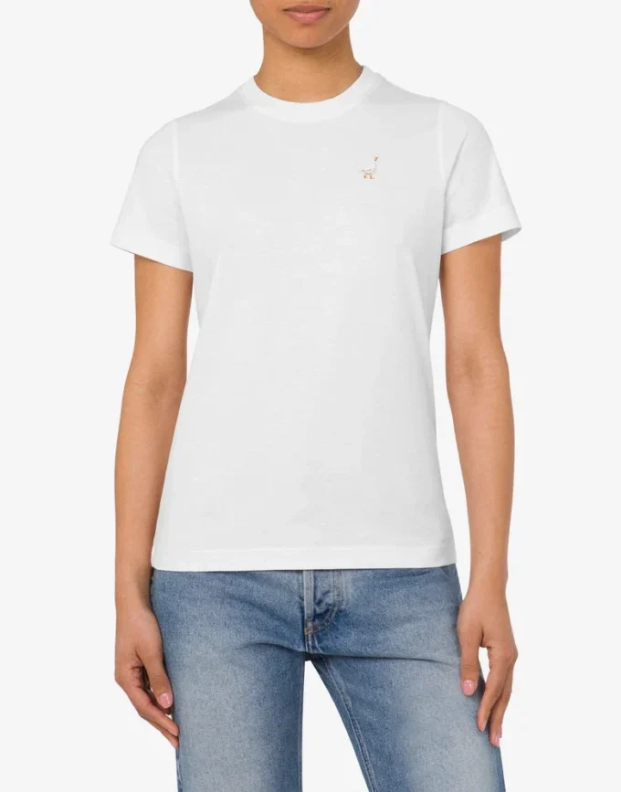 T-shirt en jersey biologique Broderie oie T-shirt en jersey biologique Broderie oie