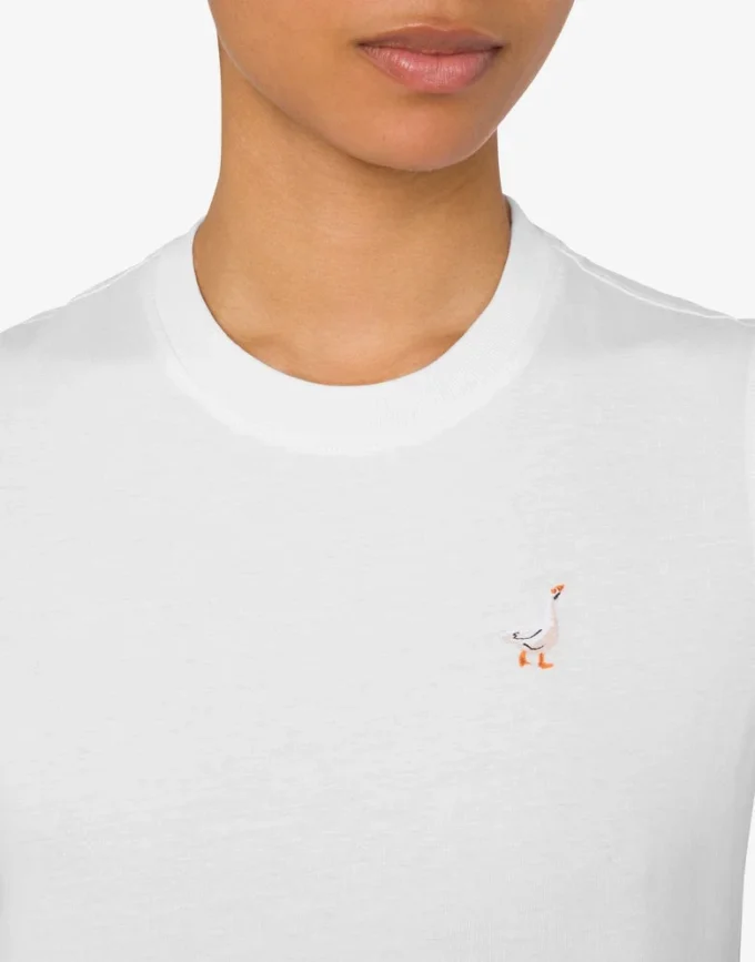 T-shirt en jersey biologique Broderie oie T-shirt en jersey biologique Broderie oie