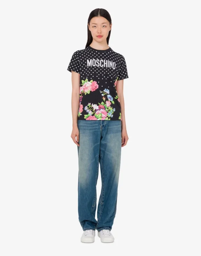 T-shirt en jersey de coton biologique imprimé T-shirt en jersey de coton biologique imprimé