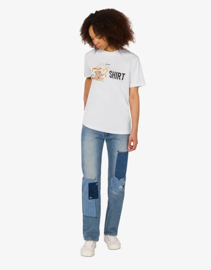 T-shirt en jersey de coton biologique imprimé T-shirt en jersey de coton biologique imprimé