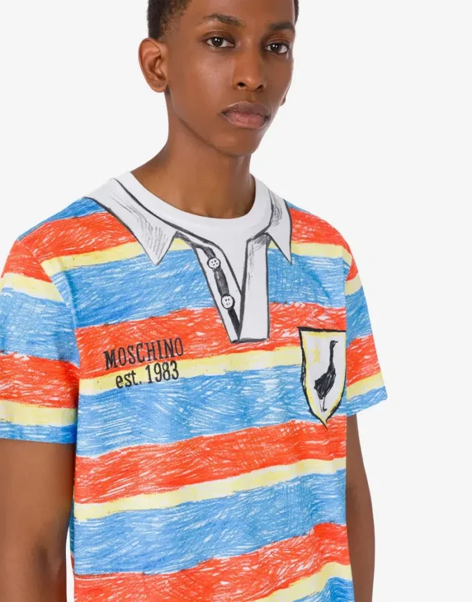 T-shirt en jersey de coton biologique imprimé T-shirt en jersey de coton biologique imprimé