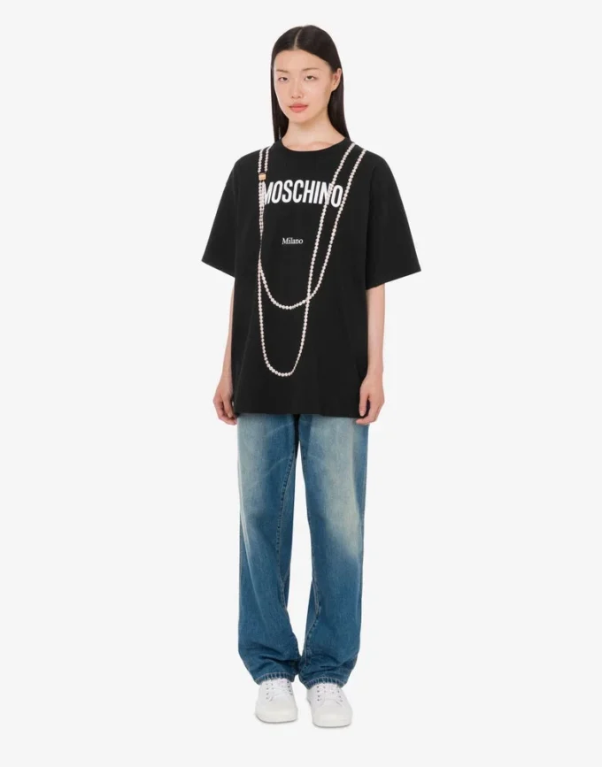 T-shirt en jersey de coton biologique imprimé T-shirt en jersey de coton biologique imprimé
