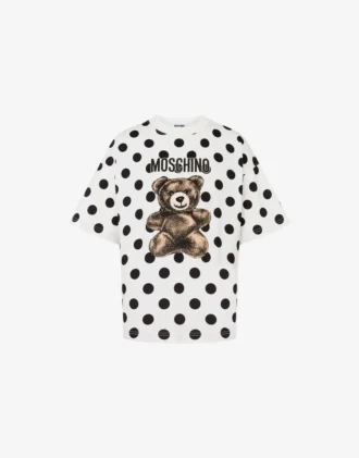 T-shirt en jersey de coton biologique imprimé Moschino Teddy Bear