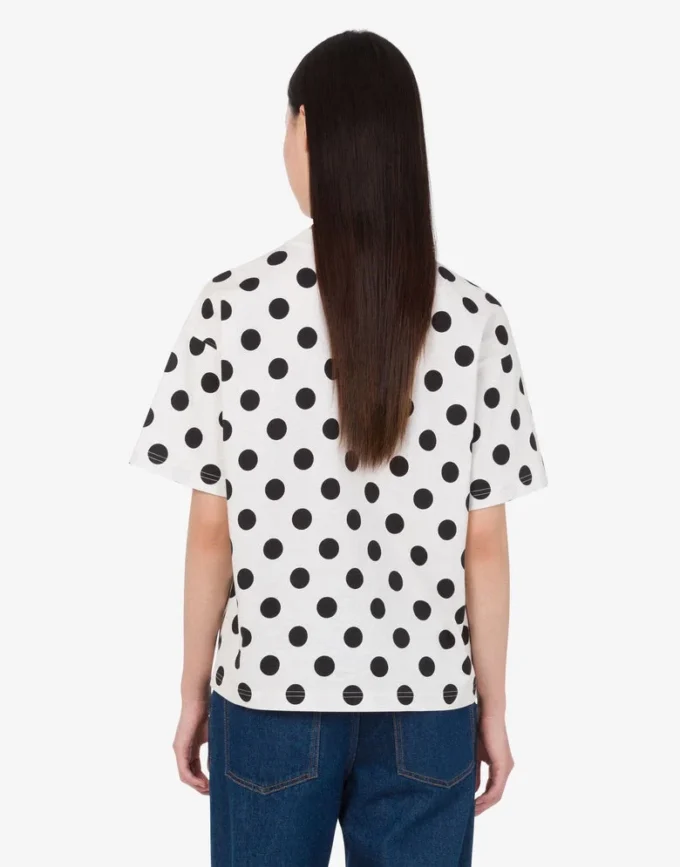 T-shirt en jersey de coton biologique imprimé Moschino Teddy Bear