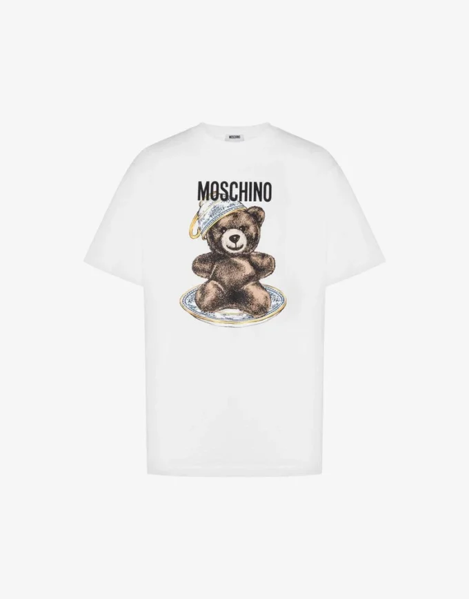 T-shirt en jersey de coton biologique Moschino Teddy Bear