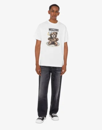 T-shirt en jersey de coton biologique Moschino Teddy Bear