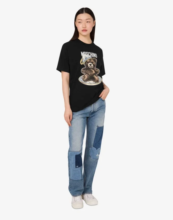 T-shirt en jersey de coton biologique Moschino Teddy Bear T-shirt en jersey de coton biologique Moschino Teddy Bear