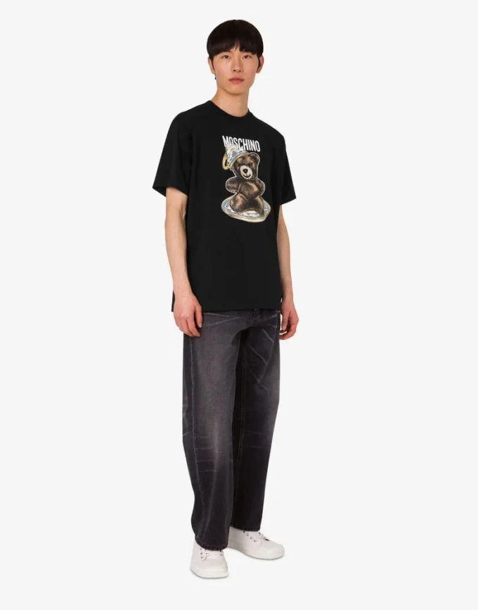 T-shirt en jersey de coton biologique Moschino Teddy Bear