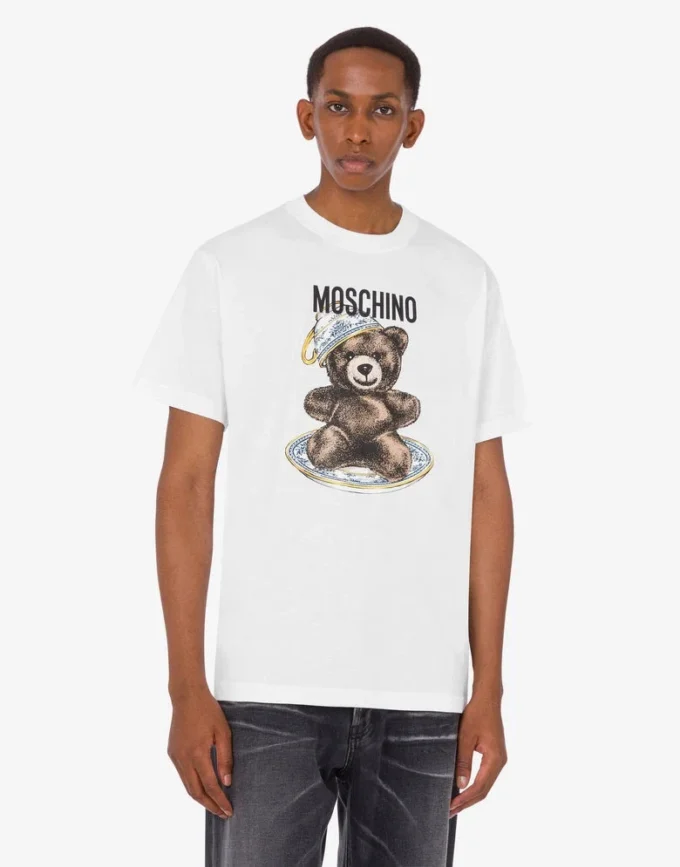 T-shirt en jersey de coton biologique Moschino Teddy Bear