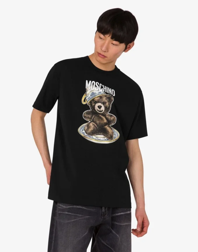 T-shirt en jersey de coton biologique Moschino Teddy Bear