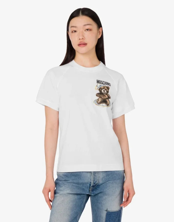 T-shirt en jersey de coton biologique Moschino Teddy Bear T-shirt en jersey de coton biologique Moschino Teddy Bear