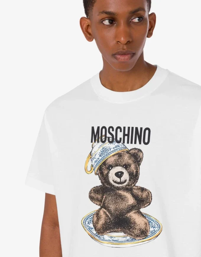 T-shirt en jersey de coton biologique Moschino Teddy Bear