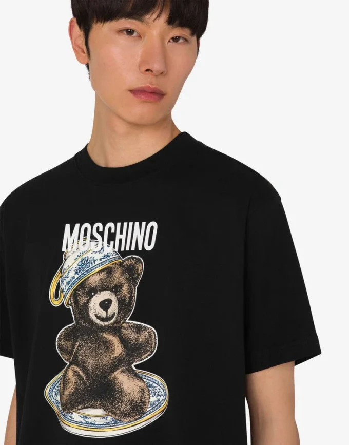 T-shirt en jersey de coton biologique Moschino Teddy Bear