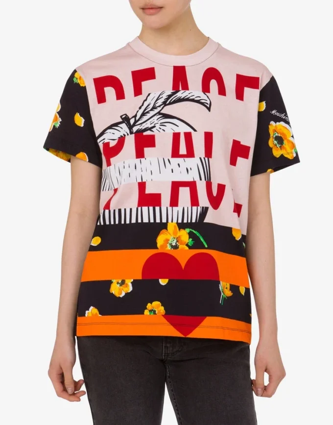 T-shirt en jersey de coton imprimé T-shirt en jersey de coton imprimé