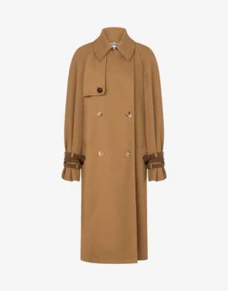 Trench-coat en gabardine de coton mélangé