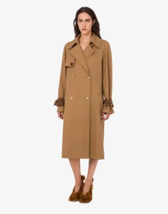 Trench-coat en gabardine de coton mélangé