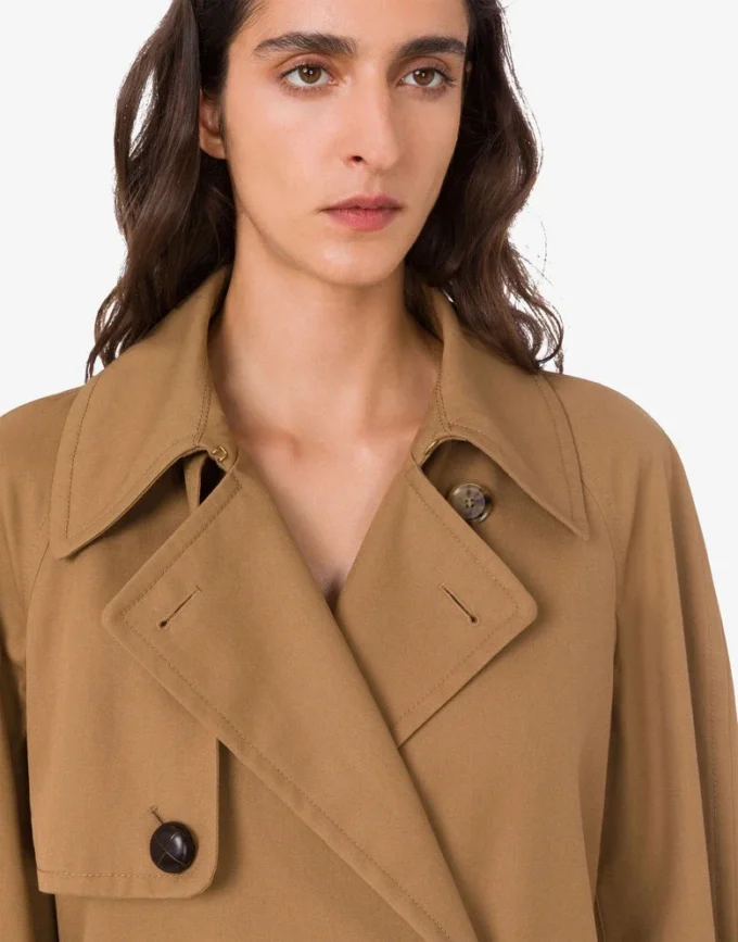 Trench-coat en gabardine de coton mélangé Trench-coat en gabardine de coton mélangé