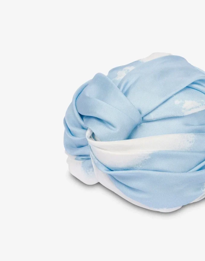 Turban en twill de soie Nuage d&rsquo;archives