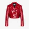 Veste courte motard en cuir verni Veste courte motard en cuir verni