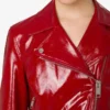 Veste courte motard en cuir verni Veste courte motard en cuir verni