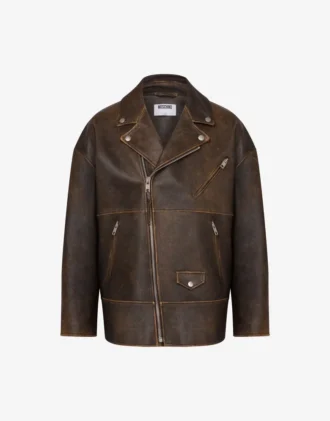 Veste de motard en cuir nappa Smiley®