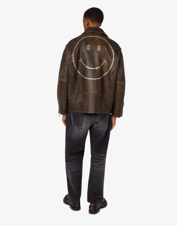 Veste de motard en cuir nappa Smiley® Veste de motard en cuir nappa Smiley®