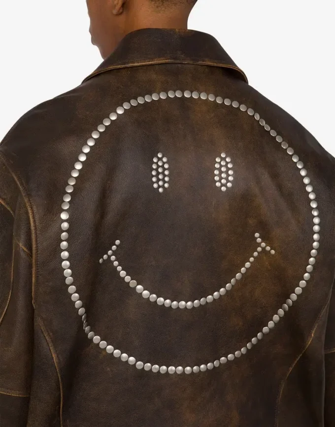 Veste de motard en cuir nappa Smiley® Veste de motard en cuir nappa Smiley®