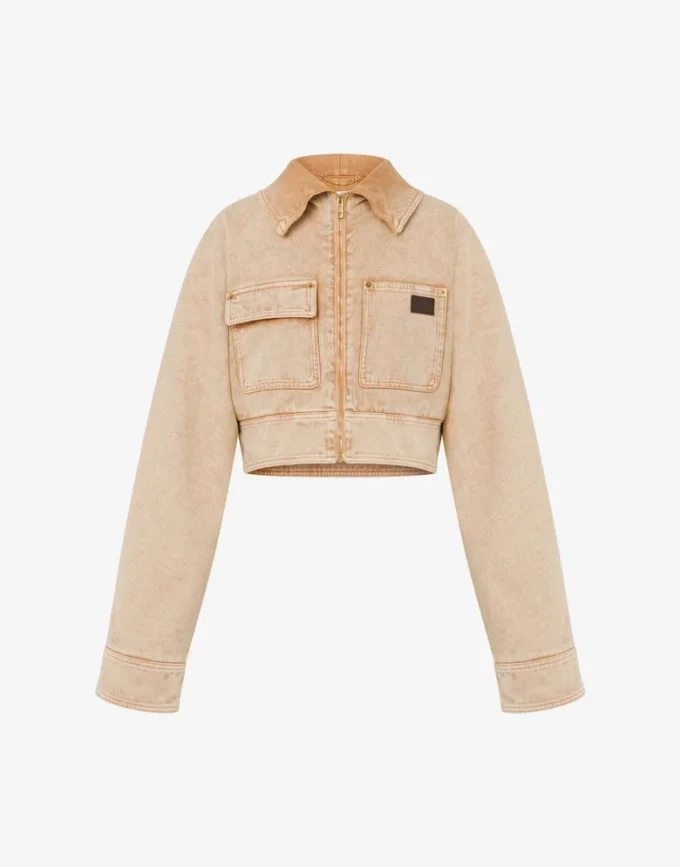 Veste en drill teinte en pièce