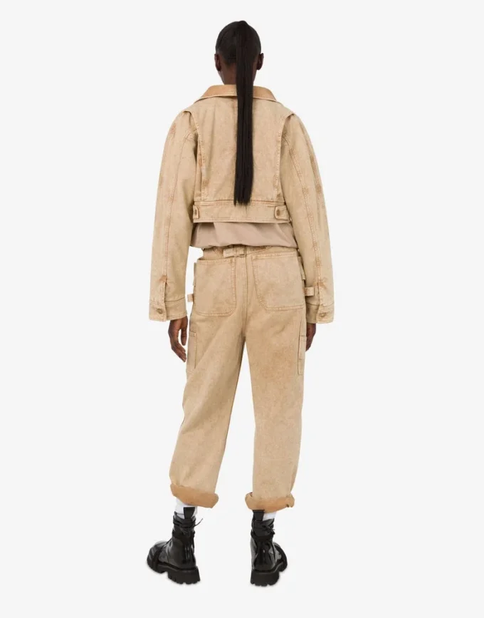 Veste en drill teinte en pièce