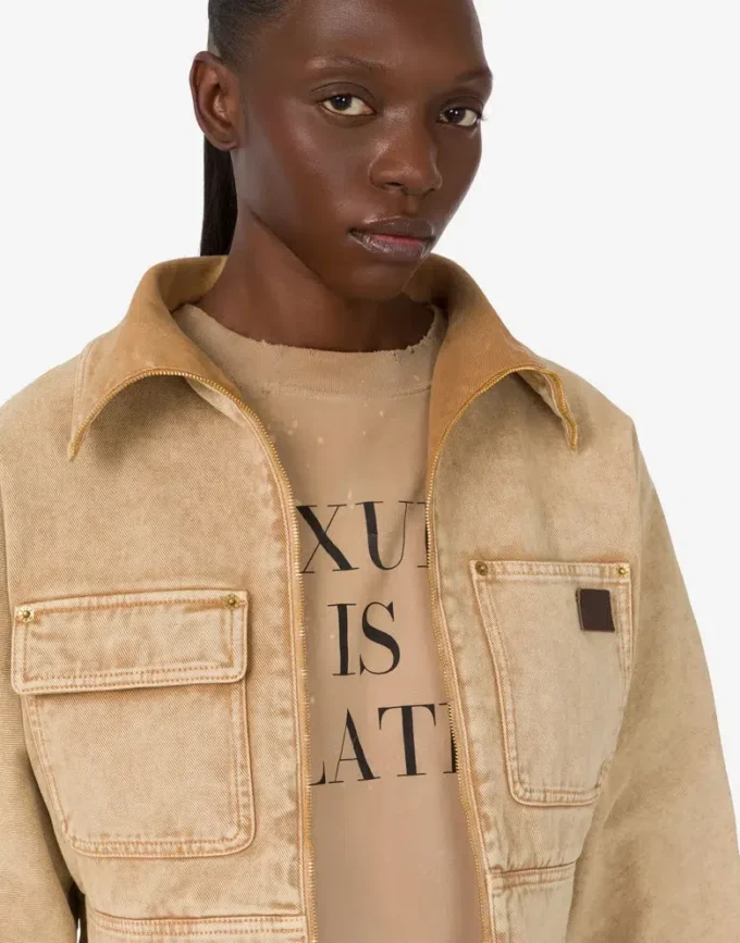 Veste en drill teinte en pièce