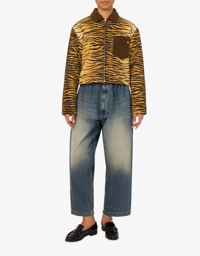 Veste en gabardine de coton imprimée Veste en gabardine de coton imprimée