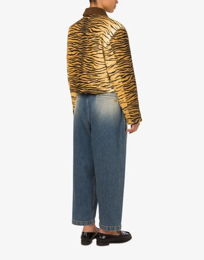 Veste en gabardine de coton imprimée Veste en gabardine de coton imprimée