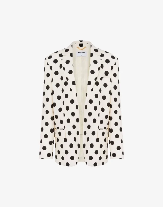 Veste en laine imprimée à pois
