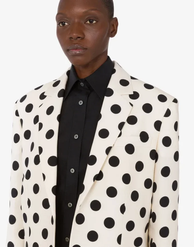 Veste en laine imprimée à pois