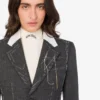 Veste en toile de laine brodée